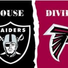 Las Vegas Raiders and Atlanta Falcons Divided Flag 3x5ft