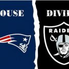 New England Patriots and Las Vegas Raiders Divided Flag 3x5ft