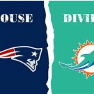 New England Patriots and Miami Dolphins Divided Flag 3x5ft