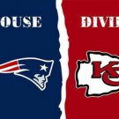 New England Patriots and Kansas City Cheifs Divided Flag 3x5ft