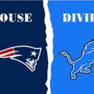 New England Patriots and Detroit Lions Divided Flag 3x5ft