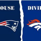 New England Patriots and Denver Broncos Divided Flag 3x5ft