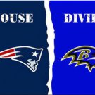 New England Patriots and Baltimore Ravens Divided Flag 3x5ft