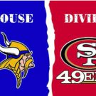 Minnesota Vikings and San Francisco 49ers Divided Flag 3x5ft-2