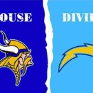 Minnesota Vikings and San Diego Chargers Divided Flag 3x5ft