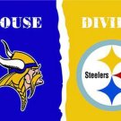 Minnesota Vikings and Pittsburgh Steelers Divided Flag 3x5ft