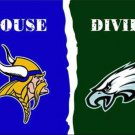 Minnesota Vikings and Philadelphia Eagles Divided Flag 3x5ft