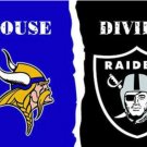 Minnesota Vikings and Las Vegas Raiders Divided Flag 3x5ft