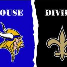 Minnesota Vikings and New Orleans Saints Divided Flag 3x5ft