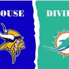 Minnesota Vikings and Miami Dolphins Divided Flag 3x5ft