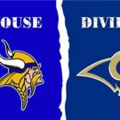 Minnesota Vikings and Los Angeles Rams Divided Flag 3x5ft
