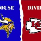 Minnesota Vikings and Kansas City Cheifs Divided Flag 3x5ft