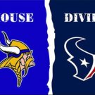 Minnesota Vikings and Houston Texans Divided Flag 3x5ft