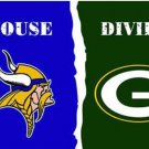 Minnesota Vikings and Green Bay Packers Divided Flag 3x5ft