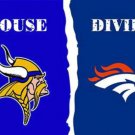 Minnesota Vikings and Denver Broncos Divided Flag 3x5ft