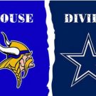 Minnesota Vikings and Dallas Cowboys Divided Flag 3x5ft