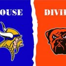 Minnesota Vikings and Cleveland Browns Divided Flag 3x5ft