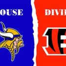 Minnesota Vikings and Cincinnati Bengals Divided Flag 3x5ft