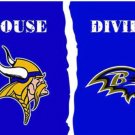Minnesota Vikings and Baltimore Ravens Divided Flag 3x5ft