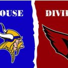 Minnesota Vikings and Arizona Cardinals Divided Flag 3x5ft