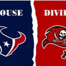 Houston Texans and Tampa Bay Buccaneers Divided Flag 3x5ft