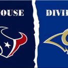 Houston Texans and Los Angeles Rams Divided Flag 3x5ft