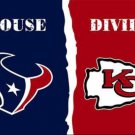 Houston Texans and Kansas City Cheifs Divided Flag 3x5ft