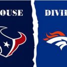 Houston Texans and Denver Broncos Divided Flag 3x5ft