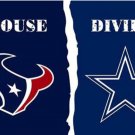 Houston Texans and Dallas Cowboys Divided Flag 3x5ft