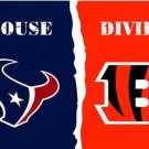 Houston Texans and Cincinnati Bengals Divided Flag 3x5ft