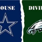 Dallas Cowboys and Philadelphia Eagles Divided Flag 3x5ft