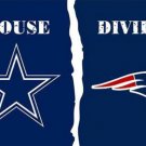 Dallas Cowboys and New England Patriots Divided Flag 3x5ft