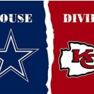 Dallas Cowboys and Kansas City Cheifs Divided Flag 3x5ft