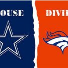 Dallas Cowboys and Denver Broncos Divided Flag 3x5ft