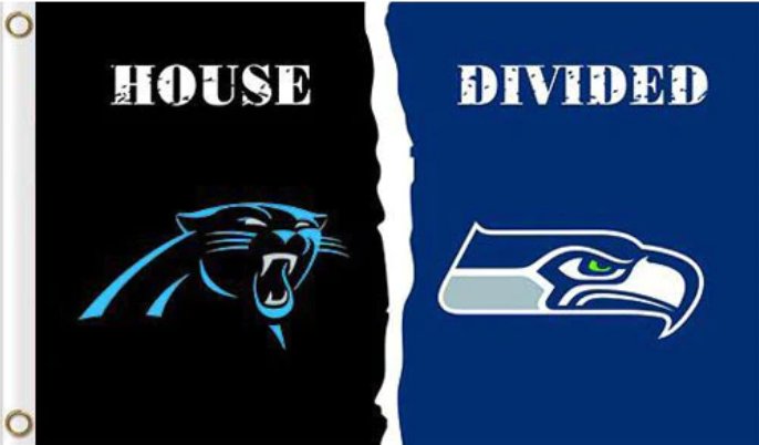 Carolina Panthers and Seattle Seahawks Divided Flag 3x5ft