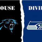 Carolina Panthers and Seattle Seahawks Divided Flag 3x5ft