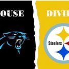 Carolina Panthers and Pittsburgh Steelers Divided Flag 3x5ft