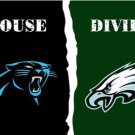 Carolina Panthers and Philadelphia Eagles Divided Flag 3x5ft