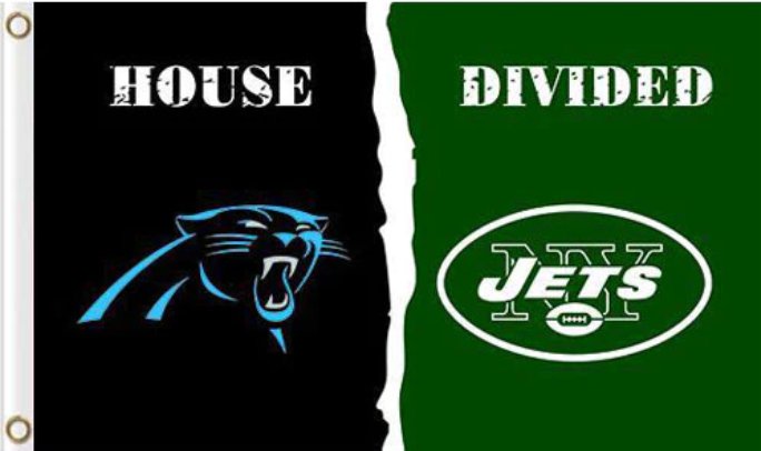 Carolina Panthers and New York Jets Divided Flag 3x5ft