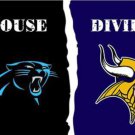 Carolina Panthers and Minnesota Vikings Divided Flag 3x5ft