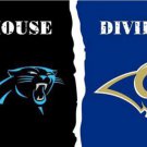 Carolina Panthers and Los Angeles Rams Divided Flag 3x5ft