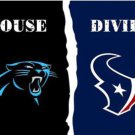 Carolina Panthers and Houston Texans Divided Flag 3x5ft