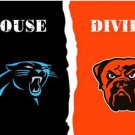 Carolina Panthers and Cleveland Browns Divided Flag 3x5ft