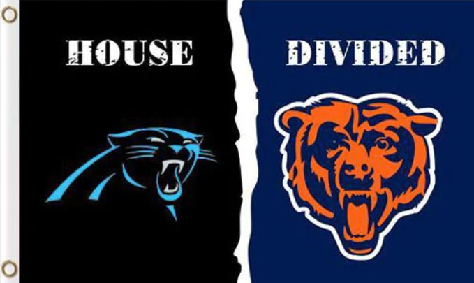Carolina Panthers and Chicago Bears Divided Flag 3x5ft