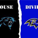 Carolina Panthers and Baltimore Ravens Divided Flag 3x5ft