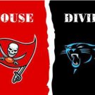 Tampa Bay Buccaneers and Carolina Panthers Divided Flag 3x5ft