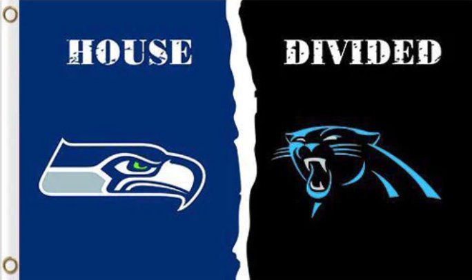 Seattle Seahawks and Carolina Panthers Divided Flag 3x5ft