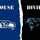 Seattle Seahawks and Carolina Panthers Divided Flag 3x5ft
