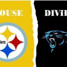 Pittsburgh Steelers and Carolina Panthers Divided Flag 3x5ft-1