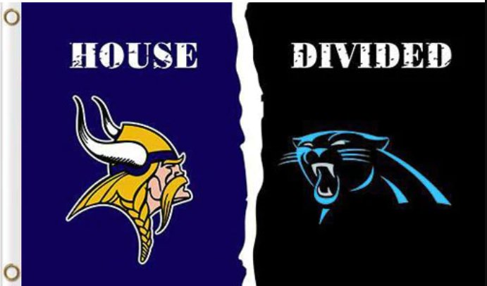 Minnesota Vikings and Carolina Panthers Divided Flag 3x5ft-1